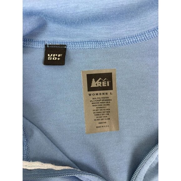 REI women's large blue long sleeve 1/4 zip lightweight‎ pullover top hiking - Picture 5 of 5